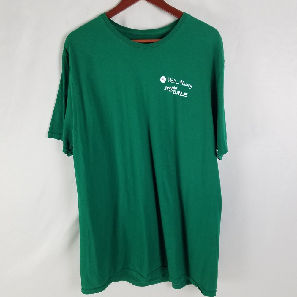 Mens T Shirt XL Green‎ Walt Massey Jeepin the Dale Graphic Print Tee